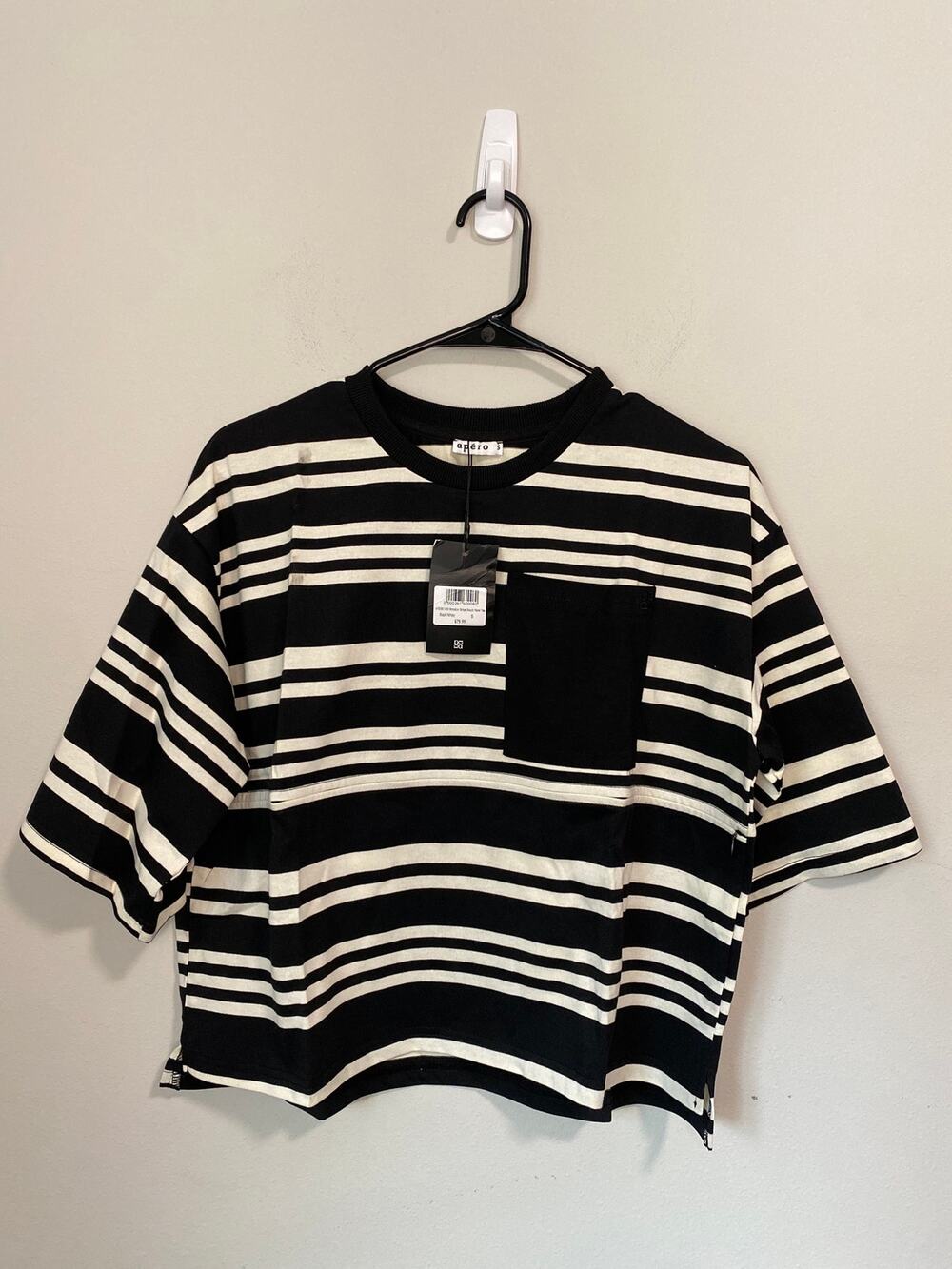 New Apéro Brooklyn Stripe Slouch Panel Tee Women’s Size Small
